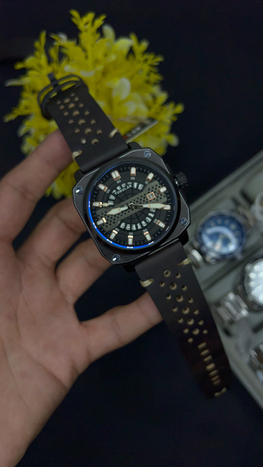 Tubular Blue Leather