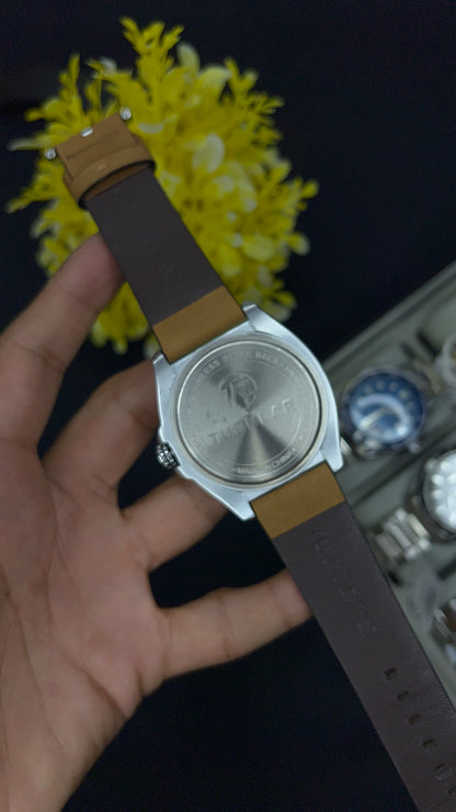 Tubular black with brown leather